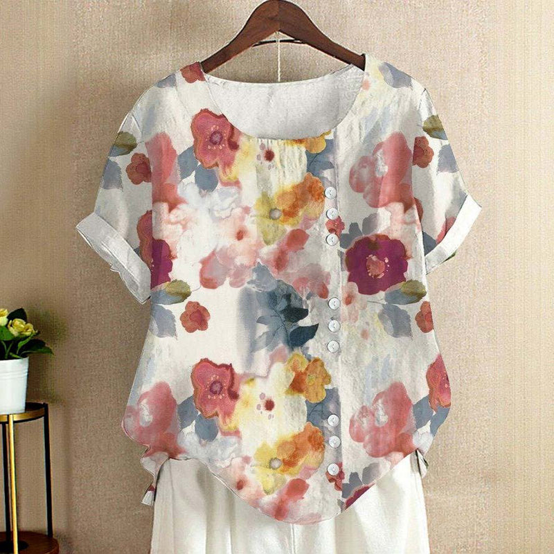 Juliette | Vintage Floral Button Blouse