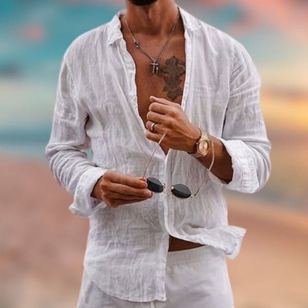 Caleb | Linen-Cotton Short Sleeve Shirt