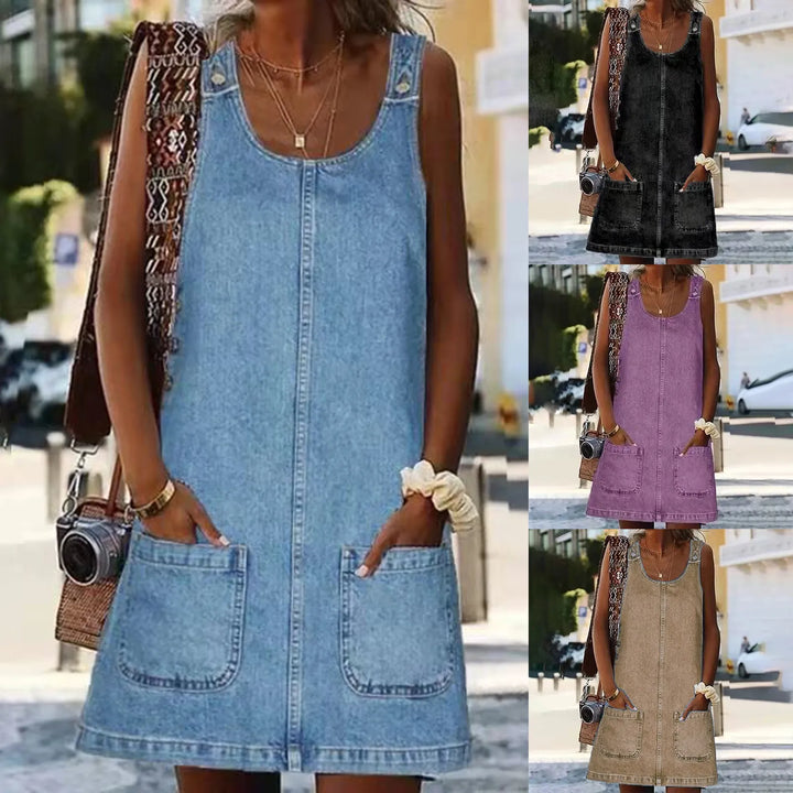 Kiara - Sleeveless Denim Mini Dress