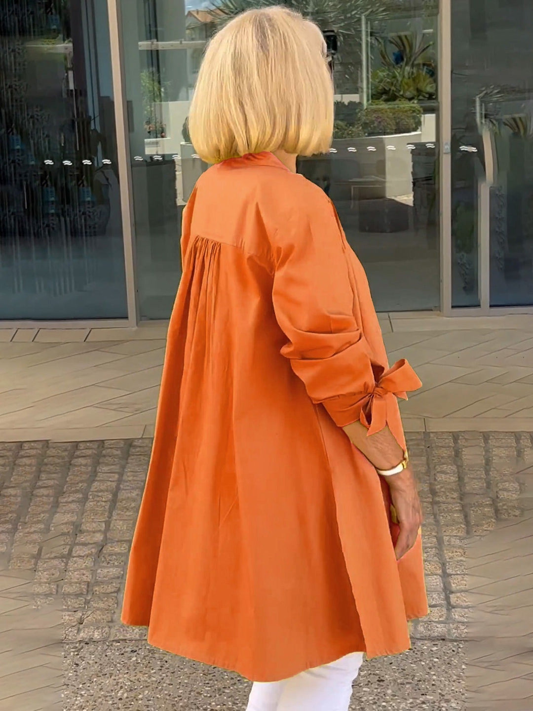 Mia™ - Long Buttoned Cotton Shirt Jacket