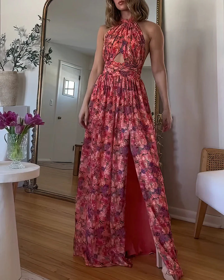 Isabelle | Backless Maxi Dress with Floral Print