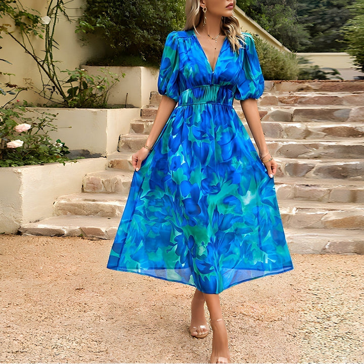 Rose - Elegant V-Neck Dress