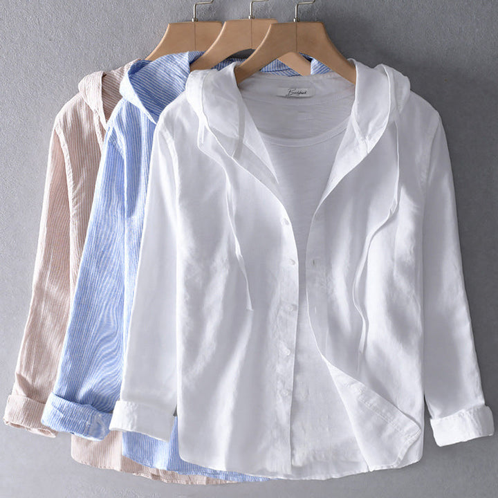 Chloe - Lightweight Hooded Linen Shirt