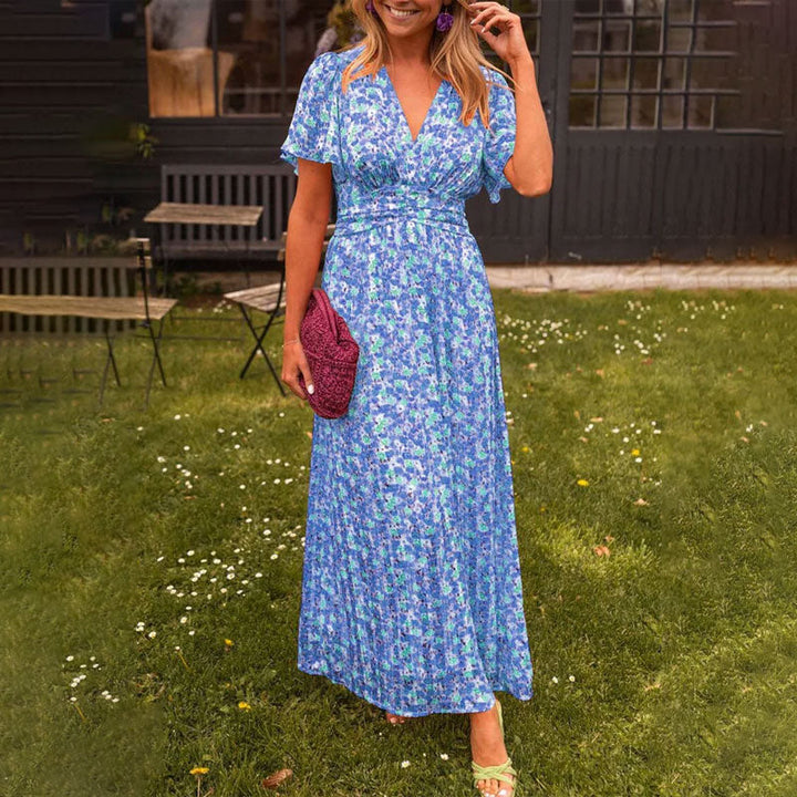 Vivienne | Elegant V-Neck Floral Dress
